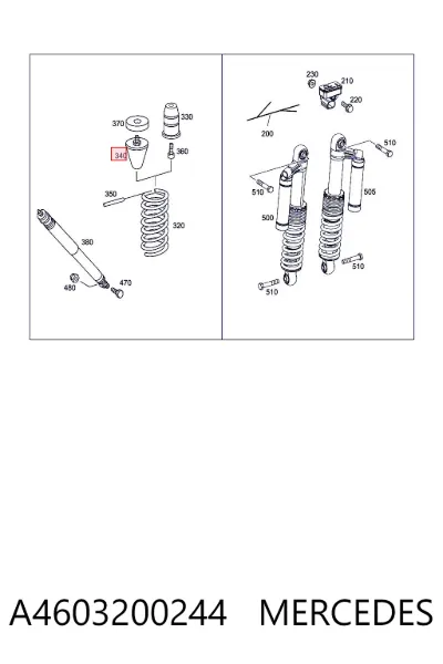 Tope de muelle trasero MERCEDES A4603200244