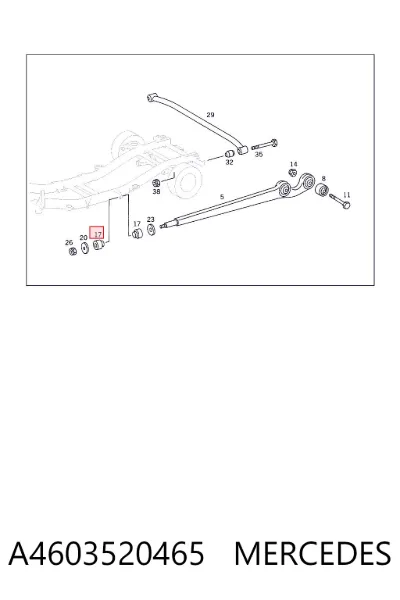 Silentblock del brazo radial de la suspensión delantera MERCEDES A4603520465
