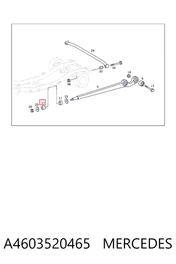 Silentblock del brazo radial de la suspensión delantera A4603520465 Mercedes