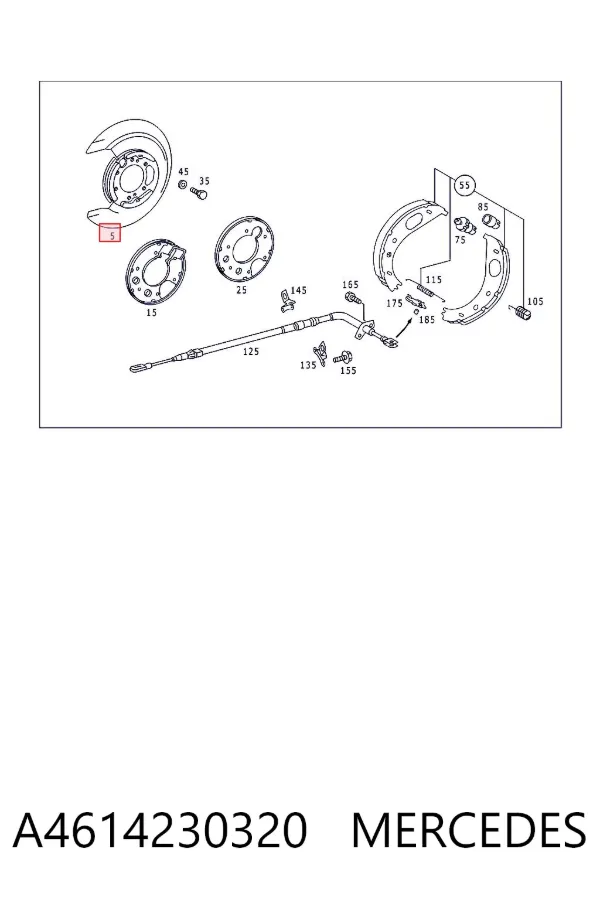 Protector de disco de freno trasero derecho A4614230320 Mercedes