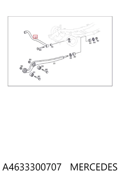 Barra transversal de la suspensión delantera MERCEDES A4633300707