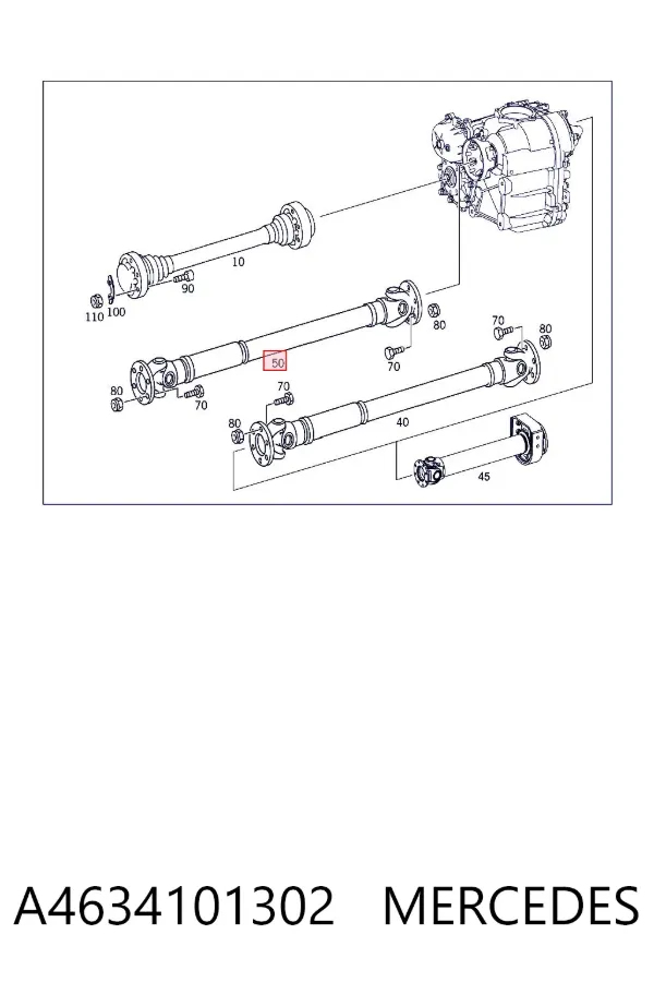 Árbol de transmision delantero A4634101302 Mercedes
