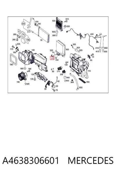 Válvula TRV del aire acondicionado MERCEDES A4638306601