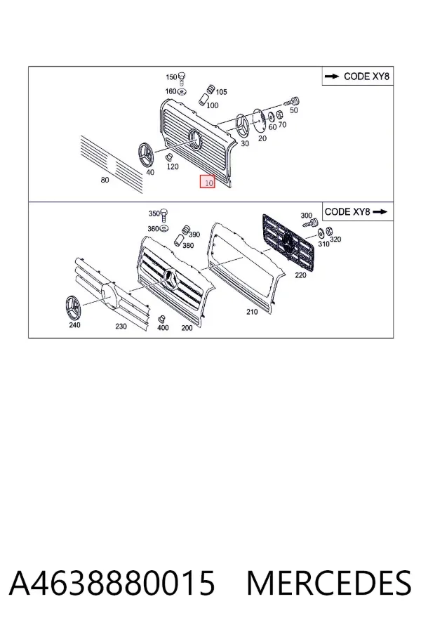 Parrilla A4638880015 Mercedes