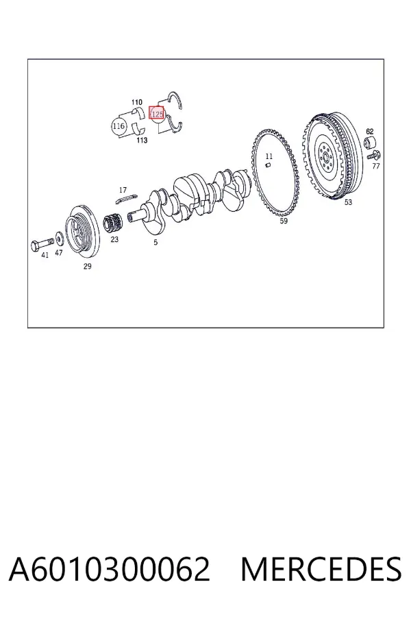 Juego de discos distanciador, cigüeñal, STD A6010300062 Mercedes
