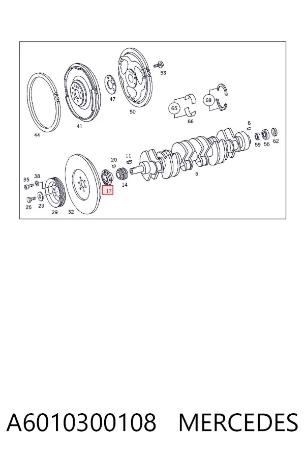 Polea de cigüeñal A6010300108 Mercedes