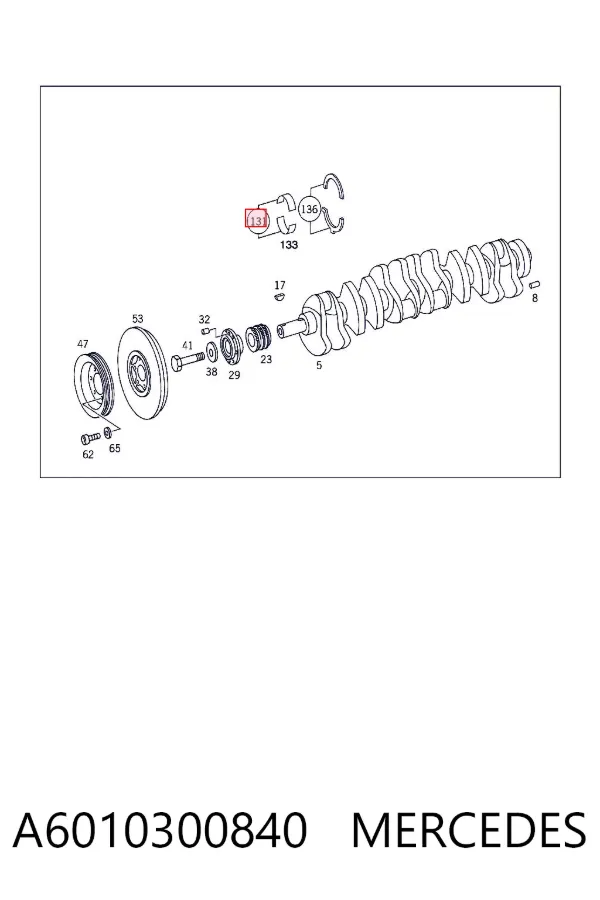 Juego de cojinetes de cigüeñal, cota de reparación (+0,50 mm) A6010300840 Mercedes
