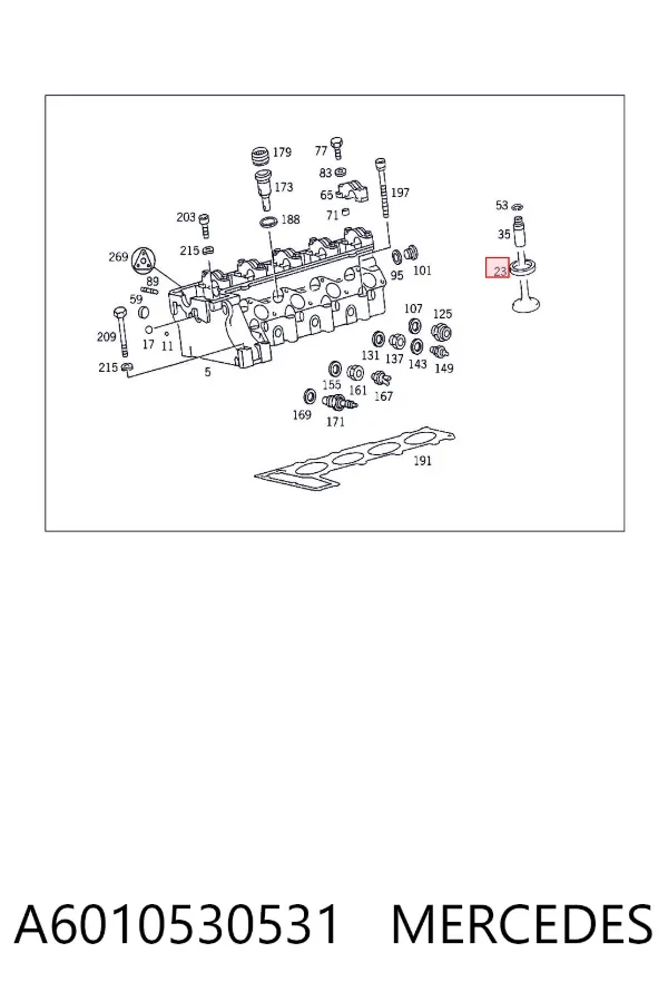 Asiento de válvula de admisión A6010530531 Mercedes
