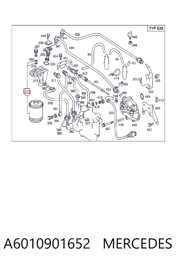 Filtro de combustible A6010901652 Mercedes