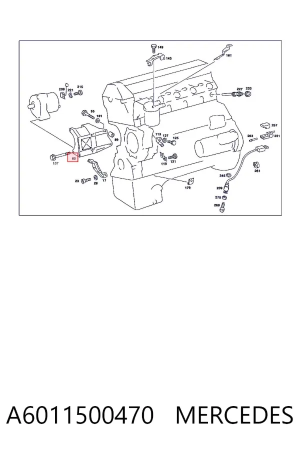 Soporte del alternador A6011500470 Mercedes