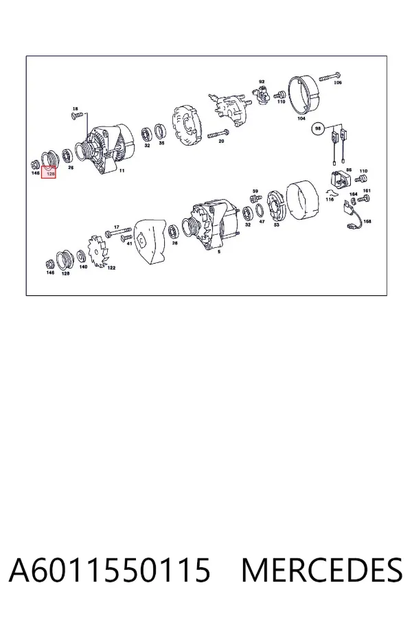 Polea alternador A6011550115 Mercedes