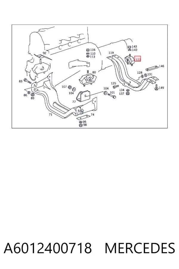 Taco de caja de cambios A6012400718 Mercedes