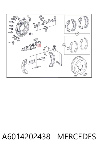 Kit de reparación del mecanismo de ajuste automático de zapatas de freno MERCEDES A6014202438