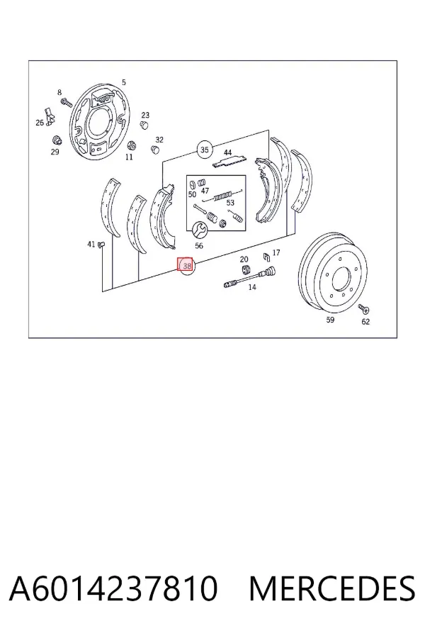 Zapatas de freno A6014237810 Mercedes