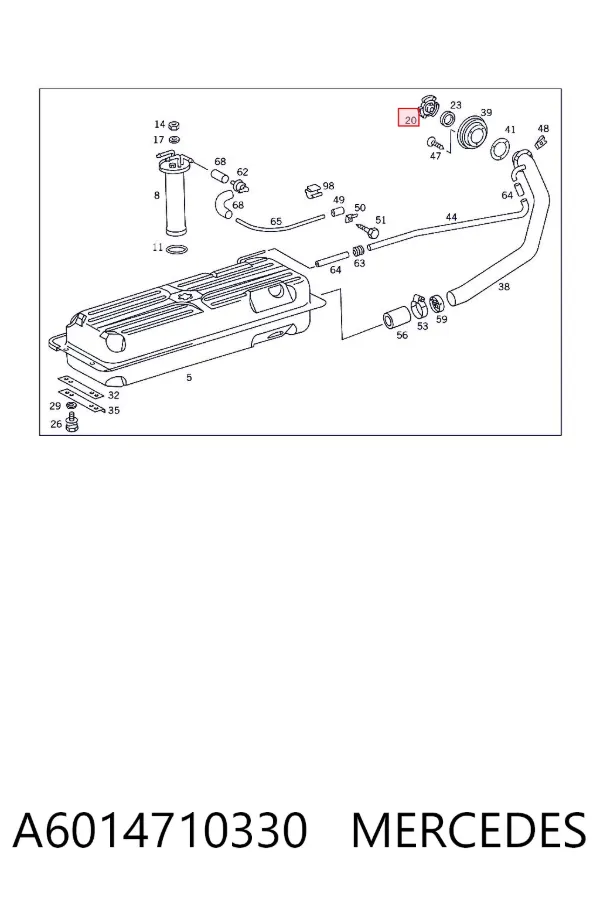 Tapa de depósito de combustible A6014710330 Mercedes