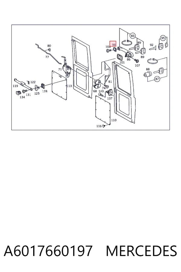 Manija exterior de puerta delantera A6017660197 Mercedes