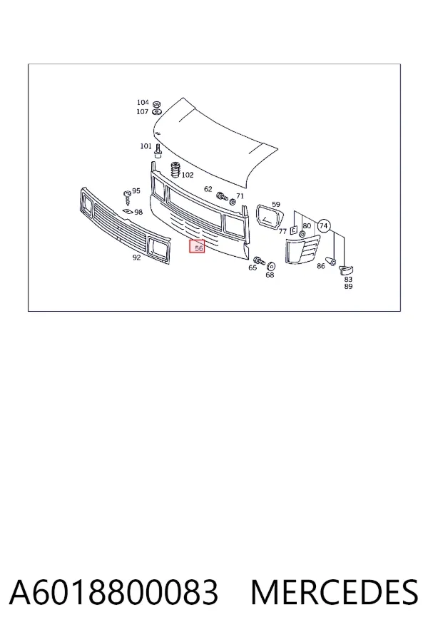 Soporte de radiador A6018800083 Mercedes
