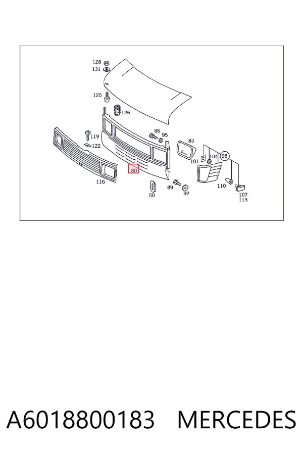 Soporte de radiador A6018800183 Mercedes