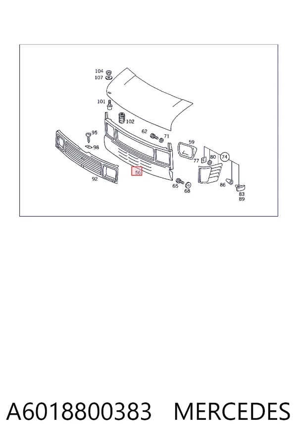 Soporte de radiador A6018800383 Mercedes