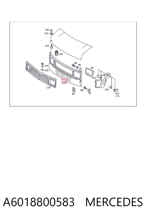 Soporte de radiador A6018800583 Mercedes