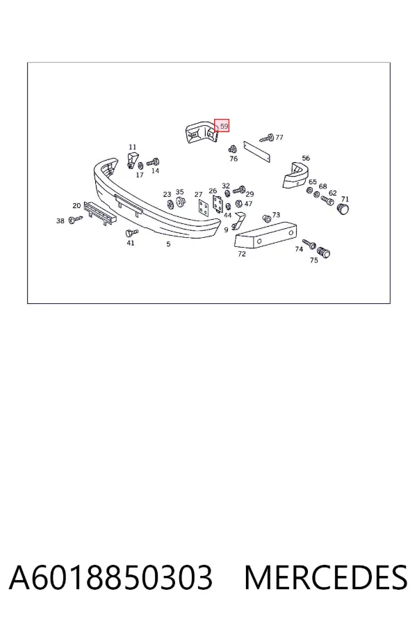 Parachoques trasero, parte derecha A6018850303 Mercedes