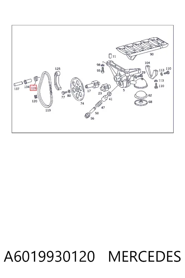 Muelle del perno de fijación del colector A6019930120 Mercedes