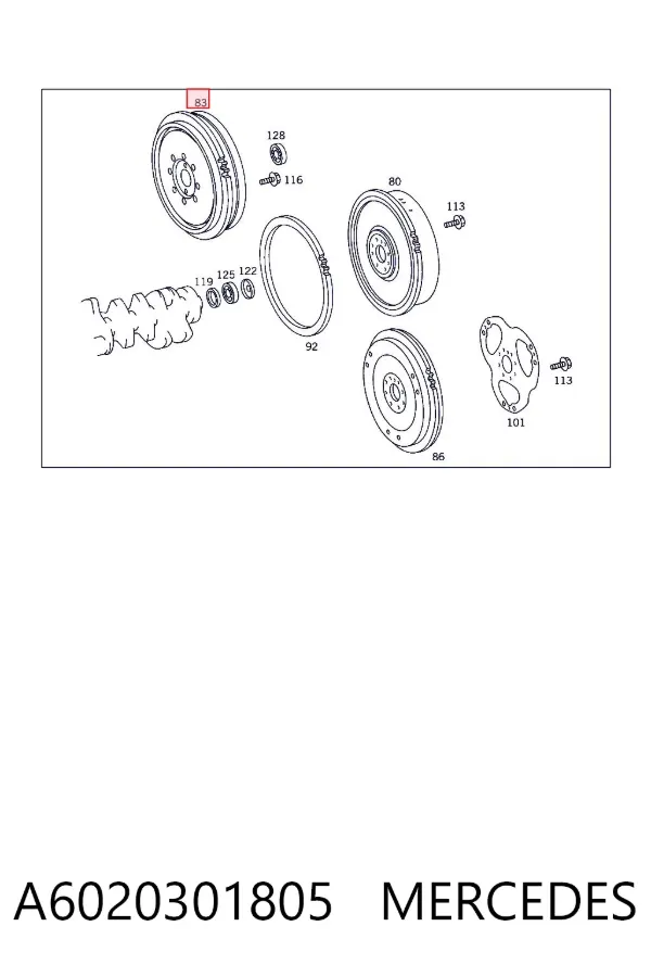 Volante motor A6020301805 Mercedes