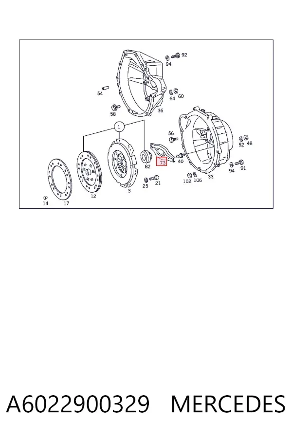 Horquilla de embrague A6022900329 Mercedes