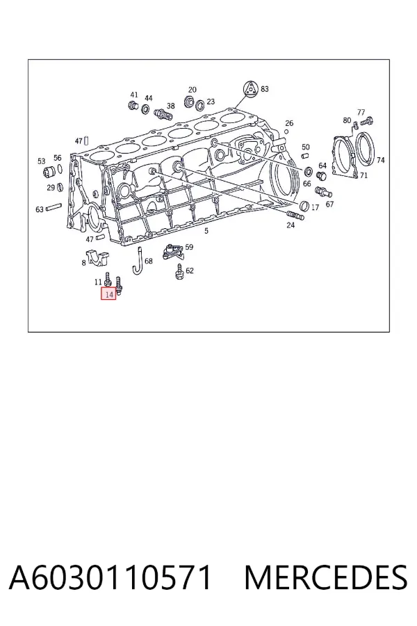 Tornillo de tapa de cojinete principal A6030110571 Mercedes