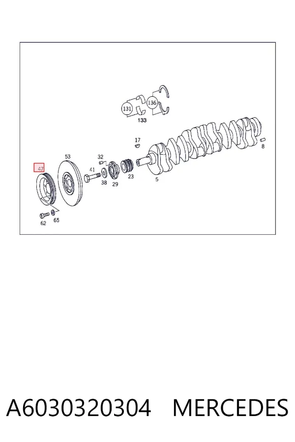 Polea de cigüeñal A6030320304 Mercedes