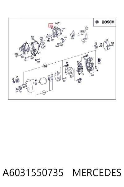 Soporte del alternador MERCEDES A6031550735