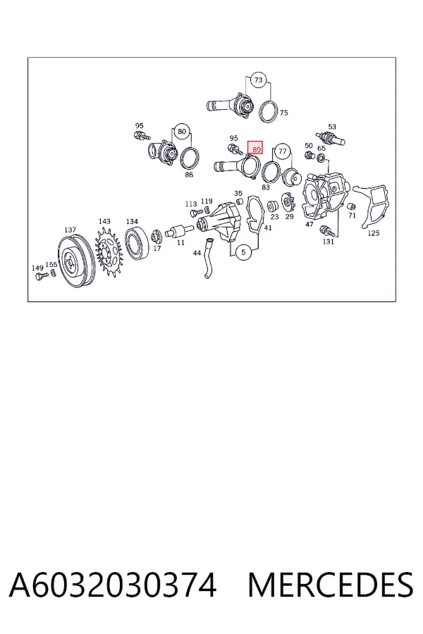 Caja de termostato A6032030374 Mercedes