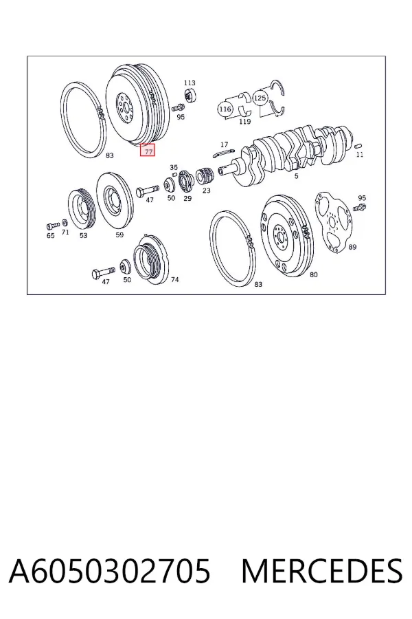 Volante motor A6050302705 Mercedes