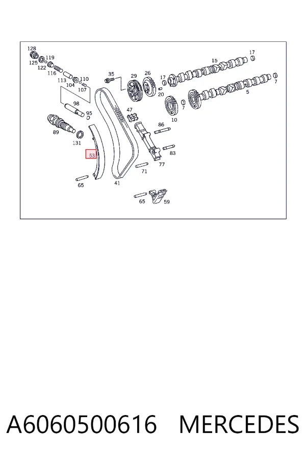 Guía del tensor de la cadena de distribución A6060500616 Mercedes