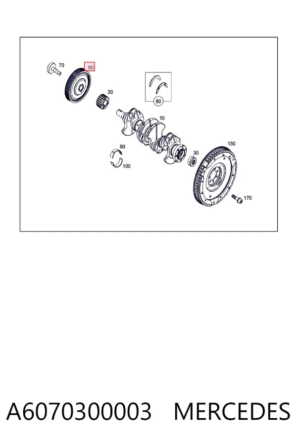 Polea de cigüeñal A6070300003 Mercedes