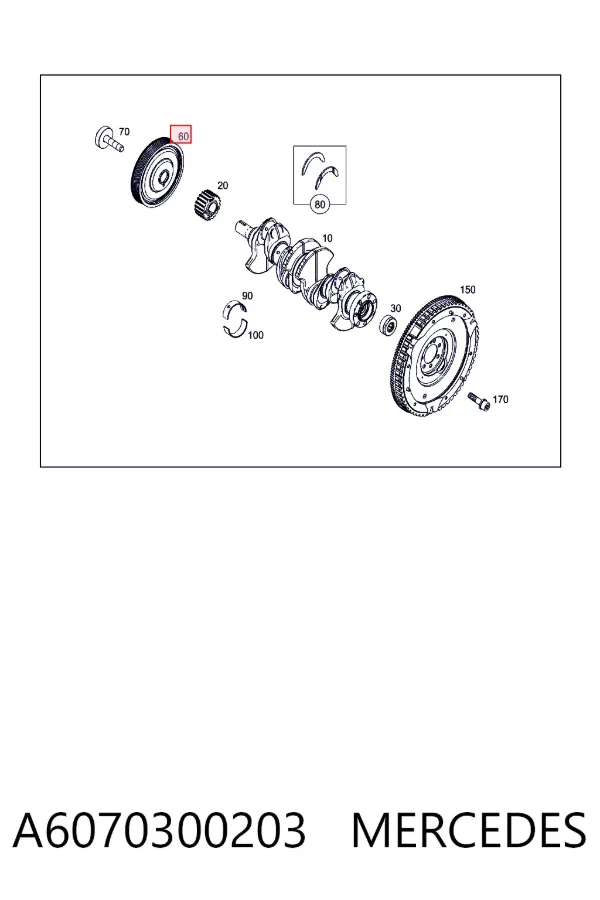 Polea de cigüeñal A6070300203 Mercedes