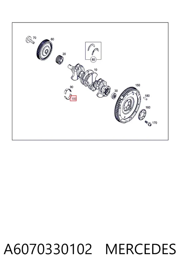 Juego de cojinetes de cigüeñal, estándar, STD A6070330102 Mercedes