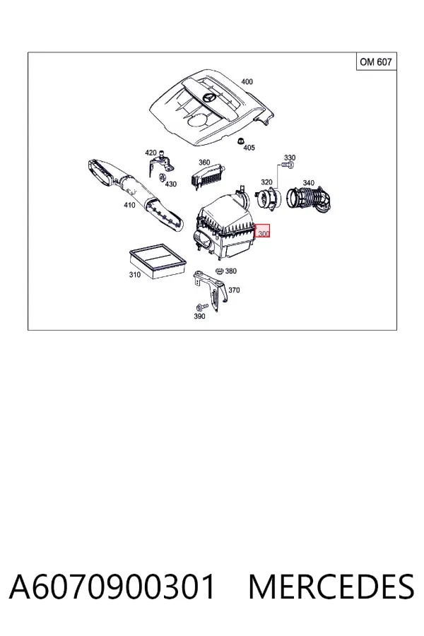 Caja del filtro de aire A6070900301 Mercedes
