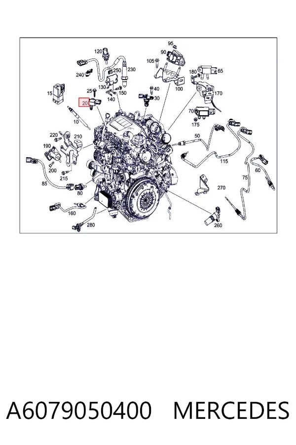 Sensor de presión de sobrealimentación A6079050400 Mercedes