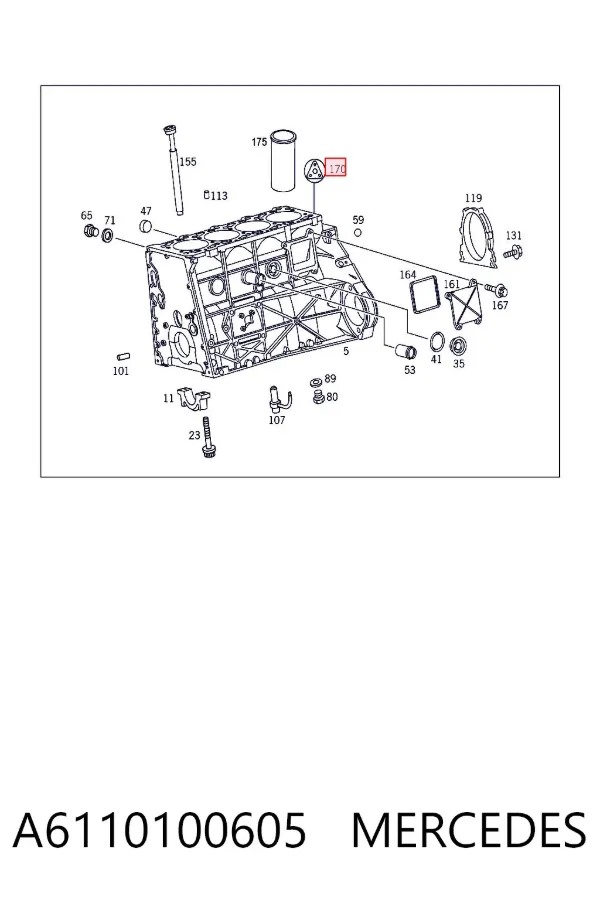 Juego de juntas inferiores del motor A6110100605 Mercedes