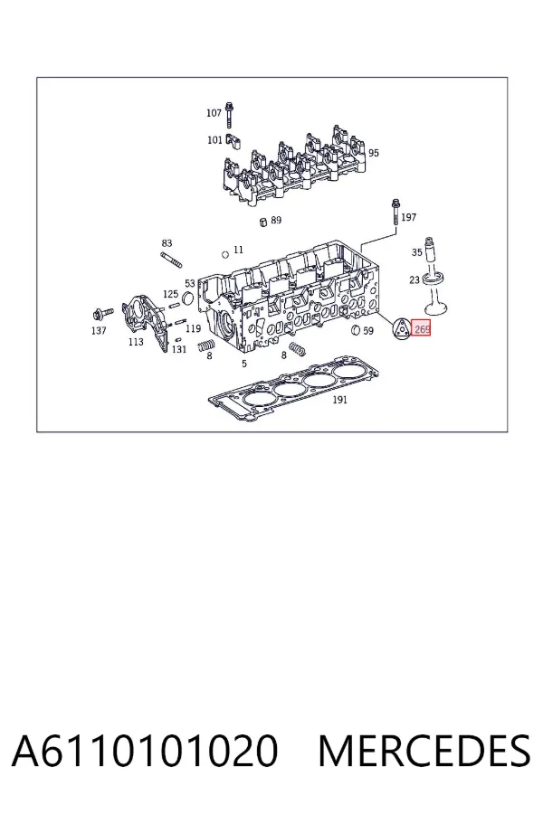 Juego de juntas superiores de motor A6110101020 Mercedes