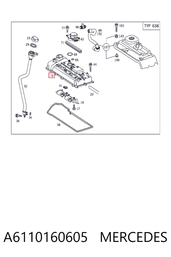 Tapa de balancines A6110160605 Mercedes