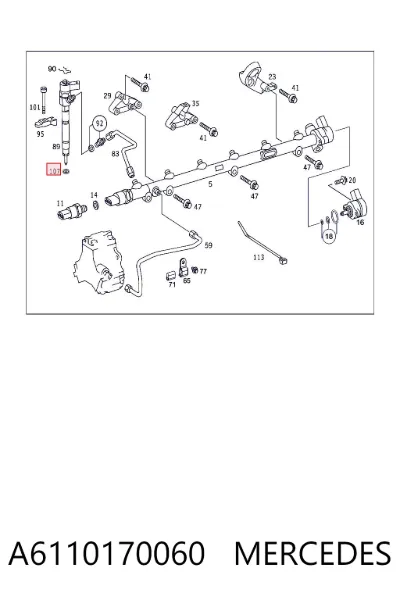 Arandela de asiento del inyector MERCEDES A6110170060