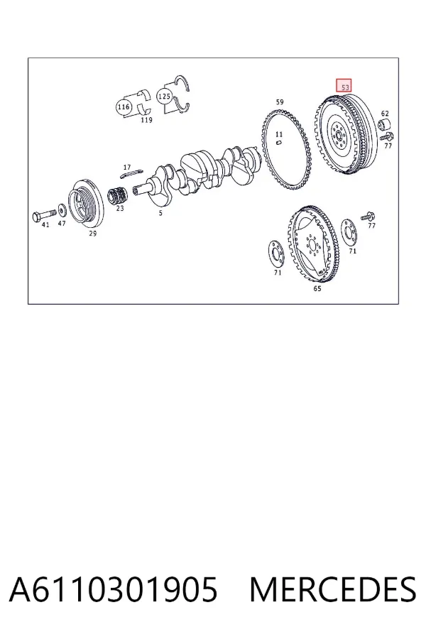 Volante motor A6110301905 Mercedes