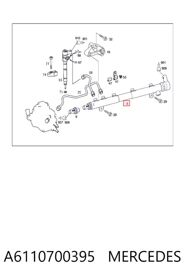 Rampa de combustible A6110700395 Mercedes