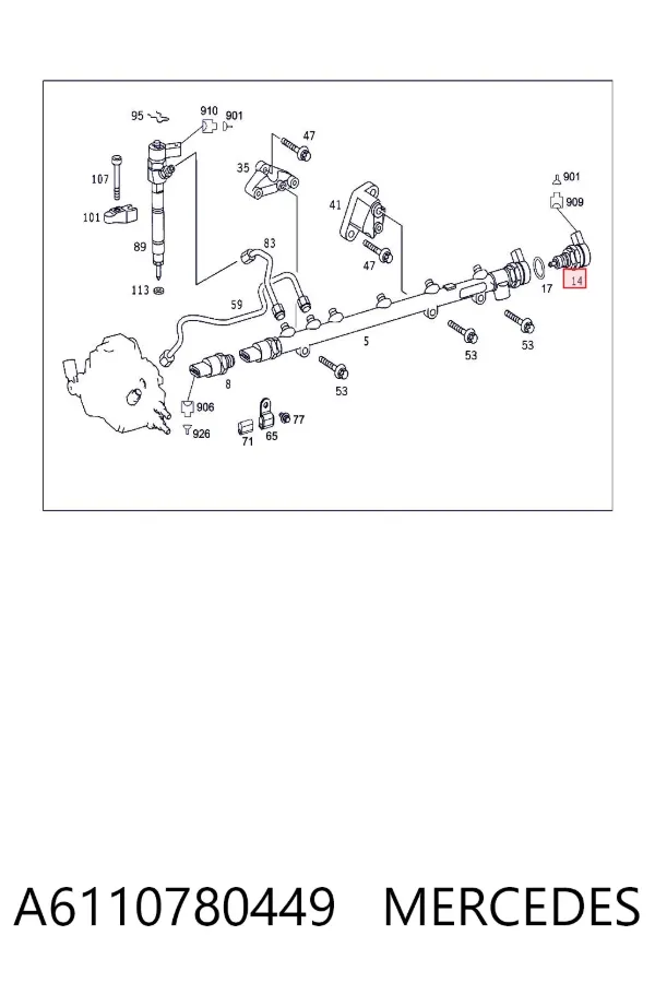 Regulador de presión de combustible A6110780449 Mercedes