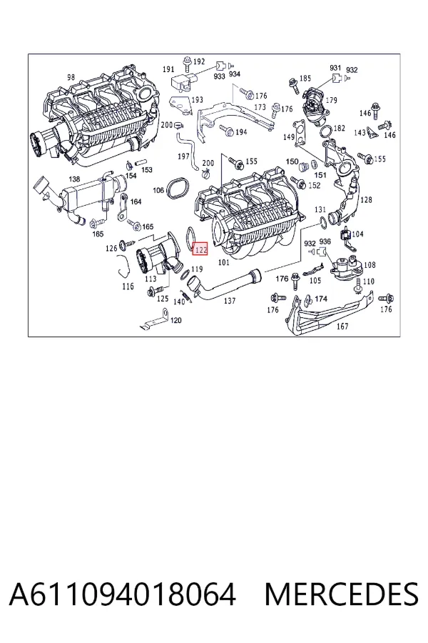 Junta de válvula EGR A611094018064 Mercedes