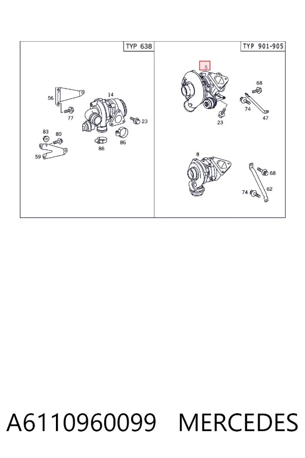 Turbocompresor A6110960099 Mercedes