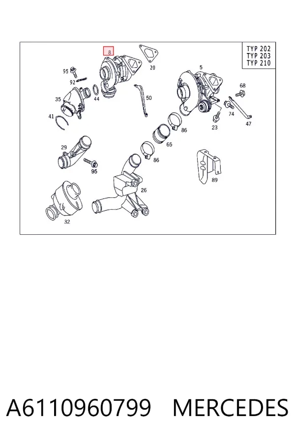Turbocompresor A6110960799 Mercedes