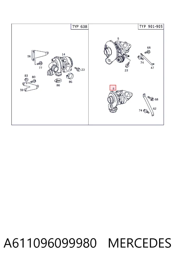 Turbocompresor A611096099980 Mercedes